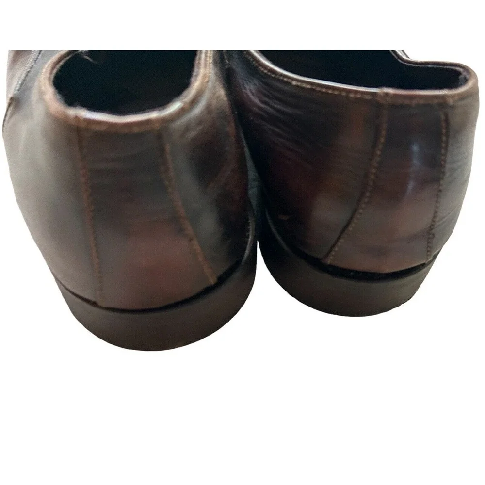 Bostonian Mens Dark Brown Leather Slip On Loafers Square Toe Dress Shoes 13M